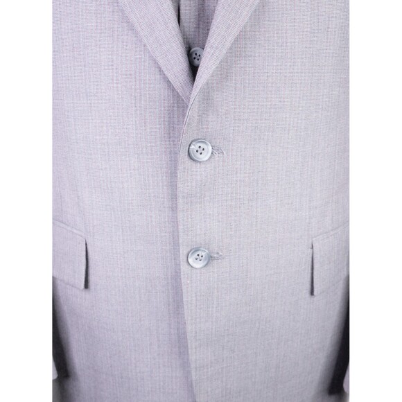 Vintage ARNIE Wool Blend 2-Pcs Blazer Jacket Cost / Vest Gray Micro Check Sz 42R - Picture 6 of 16